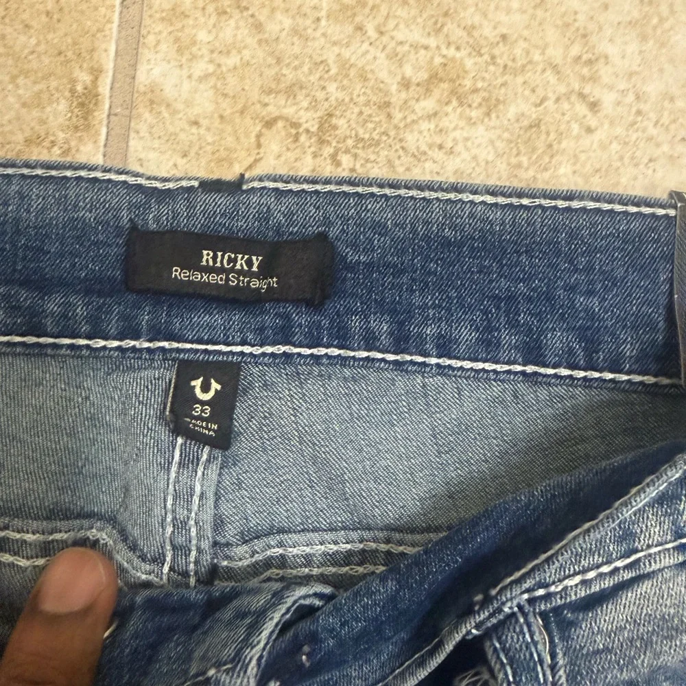 True Religion Men's Classic Blue Straight Jeans